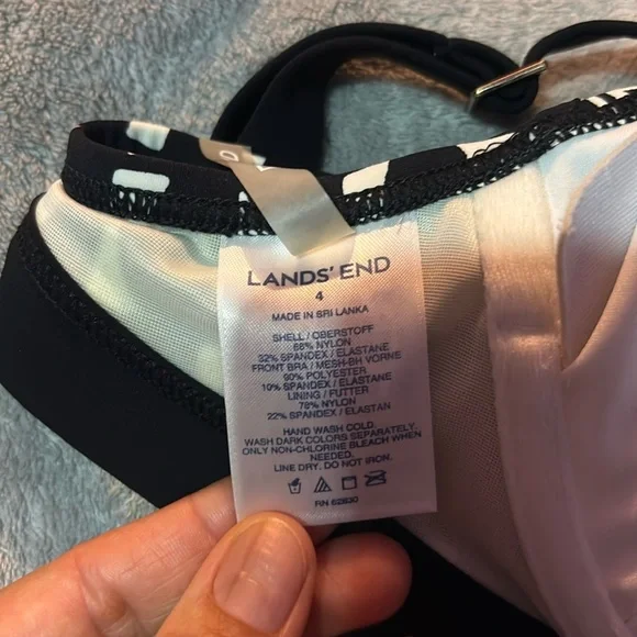 Lands' End Black and White Bikini Set - Picture 2 of 6